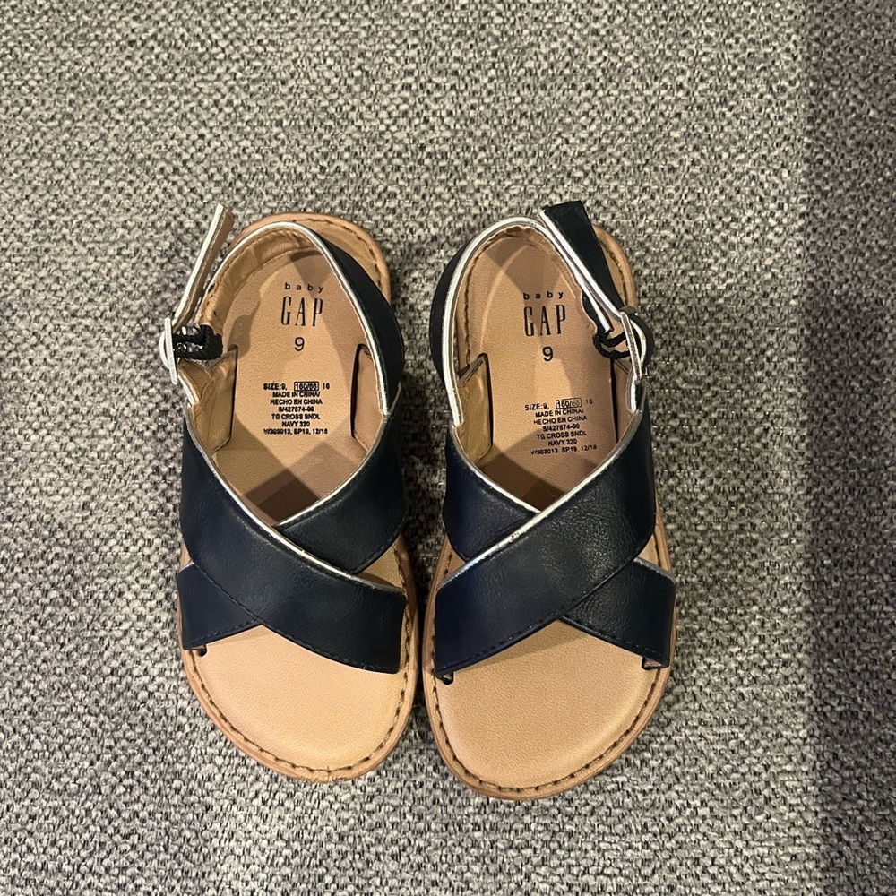 GAP Navy and Tan Sandals, Toddler Girl Size 9